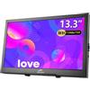 Kenowa 13,3 pollici portatile Monitor VGA, display PC 16: 9 con schermo esterno HDMI VGA per computer/laptop/Raspberry pi/ PS3/ PS4 Xbox, alloggiamento in alluminio, risoluzione HD 1366x768 60HZ