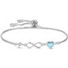 Kraven Bracciale Iniziali simbolo dell'infinito da Donne, Lettera A-Z Daino Pietra di Nascita Blu Ciondolo 26 Alfabeto Monogramma Braccialetto per Ragazze Adolescenti Figlia (P)