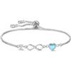 Kraven Bracciale Iniziali simbolo dell'infinito da Donne, Lettera A-Z Daino Pietra di Nascita Blu Ciondolo 26 Alfabeto Monogramma Braccialetto per Ragazze Adolescenti Figlia (Z)