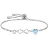 Kraven Bracciale Iniziali simbolo dell'infinito da Donne, Lettera A-Z Daino Pietra di Nascita Blu Ciondolo 26 Alfabeto Monogramma Braccialetto per Ragazze Adolescenti Figlia (C)