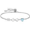 Kraven Bracciale Iniziali simbolo dell'infinito da Donne, Lettera A-Z Daino Pietra di Nascita Blu Ciondolo 26 Alfabeto Monogramma Braccialetto per Ragazze Adolescenti Figlia (M)