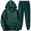 Generico Felpa Uomo Donna, 2 Pezzi Completo, Unisex Felpa con Cappuccio in Plie e Pantaloni, Tuta Jogging Sportiva Set Autunno Inverno