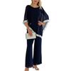 shownicer Completo Donna Elegante Tailleur 2 Pezzi Set Completi di Pantaloni da Cerimonia Due Pezzi Set Taglia Grande Abbigliamento per Business e Matrimoni A Blu XXL