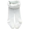 Generico Pantaloni Felpati Bambina Bambino Bambini Neonate Cotone Foderato in pile Caldo Leggings completi Collant Elastico Basic Pantaloni a figura intera Collant per calza invernale Tute (White, 4-6 Years)