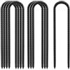 Necneecu 8 Pezzi picchetti Tenda 12 Pollici Pali Per Trampolino Ancoraggi a Terra Resistente Ganci a U Ancoraggio Per Fissaggio Recinzioni、Giardino、Altalene、cornice per porta da calcio