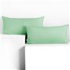 DecoKing Set di 2 federe 40 x 120 * 2 cm, jersey 100% cotone pettinato, chiusura a cerniera Menta Amber