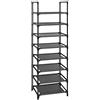 SONGMICS Scarpiera, 8 Ripiani, Scaffale Portascarpe, Organizzatore per Scarpe, 28 x 46 x 145 cm, Telaio in Metallo, Ripiani in Tessuto, Ingresso Corridoio Camera da Letto, Nero LSR24BK