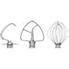 KitchenAid 5KSM5TH3PSS Kit 3 accessori frusta piatta, frusta a fili e gancio impastatore in acciaio inox