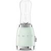 Smeg, Frullatore da Tavolo Compatto PBF01PGEU, 2 Livelli di Velocità, Sicurezza Blocco Motore, 2 Bottiglie da 600 ml in Dotazione, Base Antiscivolo, Avvolgicavo Integrato, 300W, Verde Pastello