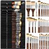 Nicpro 30 pennelli per pittura professionale con coltello da tavolozza e sacchetto, pennello per acrilico, olio, acquerello, guazzo, 30 pezzi