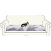 Jaotto Copriseduta Divano Elasticizzato 4 Posti,Fodera Copricuscini Divano Elasticizzato Universale,Jacquard Coprisedile per Divano Lavabile,Copricuscino Divano con Penisola(4 Allargata,Linea Bianca)