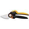Fiskars Forbici da potatura bypass L, X-series PowerGear, P961, Impugnatura rotante, Per rami freschi e ramoscelli, Rivestimento antiaderente, Lame in acciaio inox, 22,2 cm, Nero/Arancione, 1057175