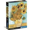 Clementoni - Puzzle Van Gogh 1000 Pezzi Arte, per Adulti e Ragazzi, Museum Collection, Tema Girasoli, Compact Box con Poster Incluso, Idea Regalo Uomo e Donna, Made in Italy, 70x50 cm, 39996