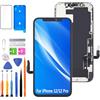 HLYGZX Display per iPhone 12/12 Pro, ricambio per schermo LCD FHD touch screen 3D Touch ID Digitizer, cornice di montaggio, impermeabile, kit di riparazione
