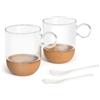 H&H Set 2 Mug Milky Vetro Trasparente Gift Box Cc 270, H&H