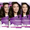 Perfect Mousse Schwarzkopf Perfect Mousse - Colorazione permanente in schiuma 400/4-0 marrone scuro (3 x 92,5 ml), colore per capelli con perfetta copertura del grigio, colorazione per una cura intensa e una