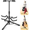 CAHAYA Supporto per Chitarra da Terra di 2 Strumenti Stand per Chitarra Universale per Chitarra Classica Acustica Elettrica Ukulele Appoggio Chitarra Pieghevole CY0321
