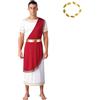Eandarui Costume da dio greco da uomo Toga romana a maniche corte abito tunica abito antica Grecia Costume Carnevale Burgundy M