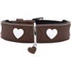 HUNTER collare per cani LOVE, colore: marrone/nero, morbida e resistente pelle bovina, cuori cuciti singolarmente, particolarmente confortevole, Made in Germany, taglia: 75