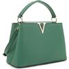 EVVE, Borsa a tracolla da donna, piccola, classica, con manico superiore, alla moda, con cinghia, Verde kelly, Small