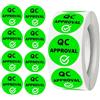 SMARSTICKER Etichette approvate QC per il controllo di qualità Etichette di approvazione QC da 1 pollice Adesivi per il controllo della qualità dell'inventario verde fluorescente Adesivi per il controllo di