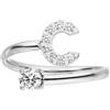 Purelei® Anello con lettere - Acciaio inox durevole - Anelli impermeabili regolabili 50-60 - Gioielli alla moda