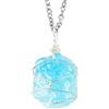 KETLIXS Collana di Acquamarina Grezza, Collana di Pietre Curative di Cristallo di Pietre Preziose, Collana di Pietra Portafortuna, Avvolgimento di Filo