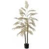 Zstar Grande palma artificiale, 150 cm, doppia asta per piante artificiali, grande palma artificiale in vaso, decorazione angolare per soggiorno, ufficio, terrazza, rosso