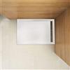 AICAit Piatto Doccia Rettangolare 120x80cm in Pietra Vulcanica e Resina Mista Finitura Pietra Bianca Ruvida Ultraslim 3 cm