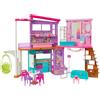 Barbie - Casa di Malibu (106 cm) playset casa delle bambole con 2 piani, 6 stanze, ascensore altalena e più di 30 pezzi, Giocattolo per Bambini 3+ Anni, HCD50