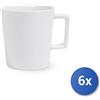 Pasabahce 6x Mug in new bone china forma conica colore bianco cc 350.