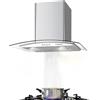 Gasland Chef GR60SP Cappa Aspirante a Parete, 60cm, 500 m³/h, 3 Livelli, in Acciaio INOX con Vetro, Aspirazione Cappa da Cucina con Filtro Antigrasso in Alluminio