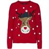 Vero Moda Maglia Donna VMTINSEL S, Rosso