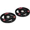 SPORTNOW Set di 2 Dischi Pesi 2x10kg in Acciaio con Rivestimento in Gomma, Foro Ø5cm per Bilanciere e Impugnature per Uso Manualee