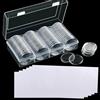 60 Capsule Portamonete Trasparenti Da 40 Mm Con Scatola Organizer - Contenitori Protettivi Per Collezionisti
