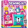 KRAFUN Kit da Cucito in Feltro per Bambini 5+ Anni, 7 Progetti Facili (Borse, Cuscini, Portachiavi), Istruzioni, Scatola Riutilizzabile, Giocattolo Educativo