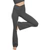 Glacspyg Pantaloni Yoga da Donna, Pantaloni a Zampa, Vita a V, Stile Bootcut, Ideali per Il Fitness e Il Tempo Libero Grigio 2XL