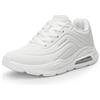DREAM PAIRS Scarpe da Passeggio con Zeppa e Plateau da Donna Scarpe Donna Sneakers con Tacco Alto Casual Moda Lacci,Size 36.5,Bianco,SDFN2422W