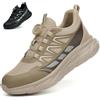RASEARY Scarpe Antinfortunistiche Uomo Donna Leggere Scarpe da Lavoro Comode Scarpe da Antinfortunistica con Punta in Acciaio Traspiranti Antiscivolo Scarpe Protettive Industriali，Khaki EU 37