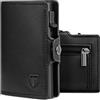 TEEHON Porta Carte di Credito da Uomo e Donna |Portafoglio Uomo| Portafoglio Uomo Slim RFID | Portacarte uomo Mini Porta Tessere | Con ZIP | Scatola Regalo | Nero (A-NERO)