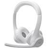 Logitech Zone 300, Cuffia con microfono wireless Bluetooth, cancellazione del rumore, compatibile con Windows, Mac, Chrome, Linux, iOS, iPadOS, Android - Blanco