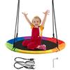 COSTWAY Altalena da Giardino a Nido, Altalena da Giardino per Bambini, con Telaio in Metallo, Regolabile in Altezza: 100-160 cm, Carico Fino a 150 kg (Colorato)