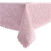 Romanstile Tovaglia natalizia rosa antimacchia 240x140cm rettangolare per 8-10 posti elegante Tovaglie plastificata con motivo floreale Tovaglia PVC da esterno impermeabile per cafe,compleanno bambina