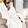 Dreamzie Coperta Pile per Divano in Velluto - Coperta Singolo e Matrimoniale, Plaid Morbida, Coperta Pile Matrimoniale, Decorazioni Casa Poltrona, Tinta Unita per Ufficio Elegante, 130x150 cm Bianco