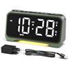ROCAM Sveglia Digitale, Grande Display a LED, Orologio Digitale con Modalità Weekend, Orologio da Comodino con 2 Sveglie Modello Snooze, 12/24 ore, Batteria Backup per Camera da Letto, Bambini, Anziani