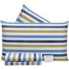 Riad Arredo Set Completo Letto Matrimoniale in PERCALLE 100% Cotone Morbidissimo - Completo Lenzuola in Percalle di Cotone (Riga Blue)