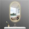 GQJNHUI Specchio Da Bagno Ovale A LED, 40x60cm|40x70cm|40x80cm|50x80cm|50x100cm Specchio Illuminato Con Cornice In Alluminio, Specchio Da Parete, Specchio Cosmetico Con Dimmerabile In 3 Colori ( Color : White