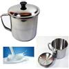 TrAdE Shop Traesio BRICCO BOLLILATTE con Coperchio 10CM Contenitore Latte caffè Acciaio PENTOLINO