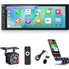 ETLFUCyber Autoradio Bluetooth 1 Din con Senza Fili Carplay e Android Auto, Autoradio Touchscreen da 6,86 Pollici con EQ/Mirror Link/FM Radio/USB/SWC + 12 LED Backup Camera + Telecomando + Microfono