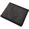 myledershop Pelle di bufalo portafoglio con teschio-motivo con blocco RFID & NFC (Grigio)